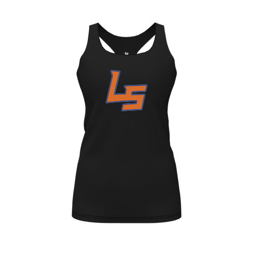 [FT0TRBBK-FYS-LOGO1] Decker Racerback Tank Top (Female Youth S, Black, Logo 1)