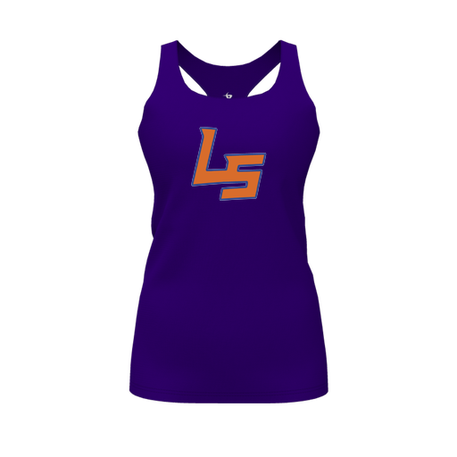 [FT0TRBPP-FYS-LOGO1] Decker Racerback Tank Top (Female Youth S, Purple, Logo 1)