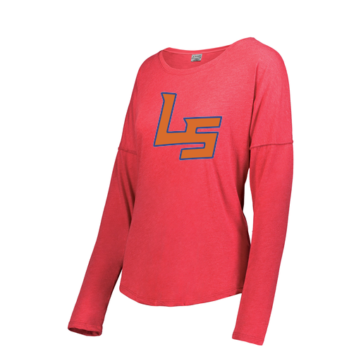 [FTLCUBRD-FAXS-LOGO1] Decker Women's Tri-Blend T-Shirt - Long Sleeve (Female Adult XS, Red, Logo 1)