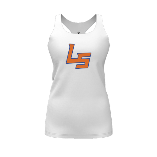 [CUS-DFW-RCBK-PER-WHT-FYS-LOGO1] Racerback Tank Top (Female Youth S, White, Logo 1)