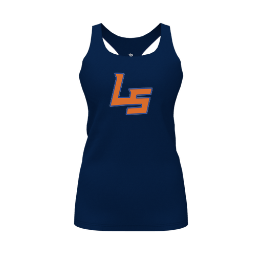 [FT0TRBNV-FYS-LOGO1] Decker Racerback Tank Top (Female Youth S, Navy, Logo 1)