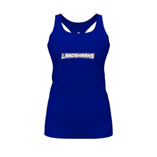 [CUS-DFW-RCBK-PER-RYL-FYS-LOGO2] Racerback Tank Top (Female Youth S, Royal, Logo 2)