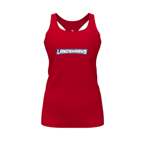 [CUS-DFW-RCBK-PER-RED-FYS-LOGO2] Racerback Tank Top (Female Youth S, Red, Logo 2)
