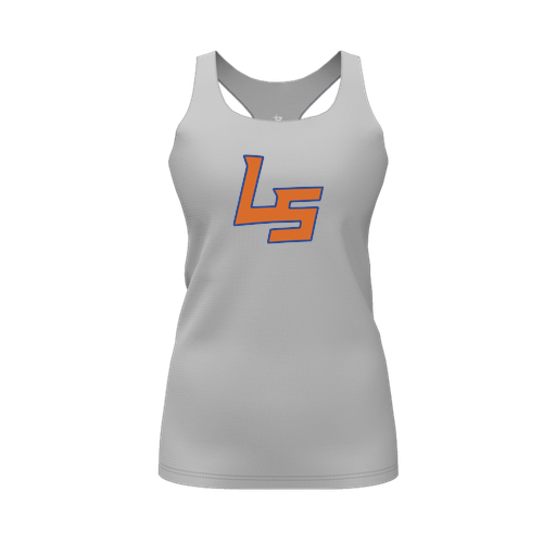 [FT0TRBGY-FYS-LOGO1] Decker Racerback Tank Top (Female Youth S, Gray, Logo 1)