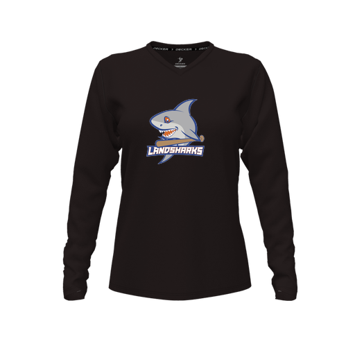 [CUS-DFW-TEES-CMF-VNK-LSL-BLK-FYXS-LOGO3] Comfort T-Shirt (Female Youth XS, Black, V Neck, Logo 3, Long Sleeve)