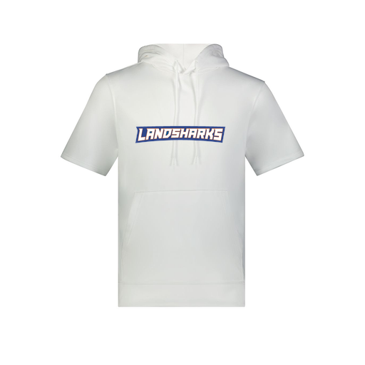 [6871.005.S-LOGO2] Men's Dri Fit Short Sleeve Hoodie (Adult S, White, Logo 2)