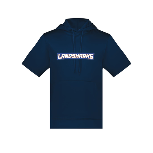 [6871.065.S-LOGO2] Men's Dri Fit Short Sleeve Hoodie (Adult S, Navy, Logo 2)