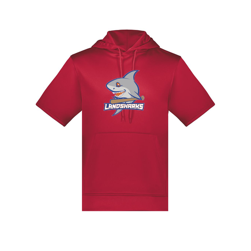 [6871.083.S-LOGO3] Men's Dri Fit Short Sleeve Hoodie (Adult S, Red, Logo 3)