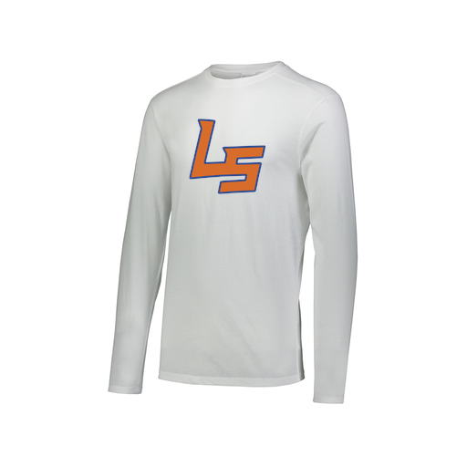 [FTLCUBWH-AXS-LOGO1] Decker Men's Tri-Blend T-Shirt - Long Sleeve (Adult XS, White, Logo 1)