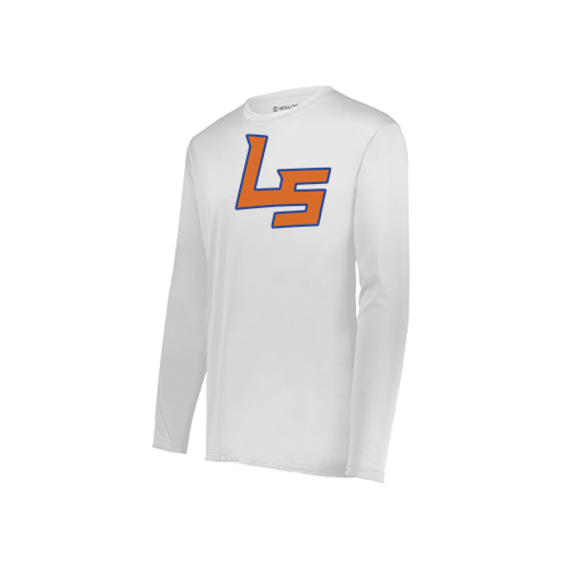 [222823.005.S-LOGO1] Youth LS Smooth Sport Shirt (Youth S, White, Logo 1)
