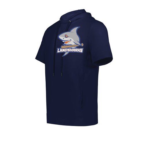 [222605.065.S-LOGO3] YOUTH VENTURA SOFT KNIT SHORT SLEEVE HOODIE (Youth S, Navy, Logo 3)